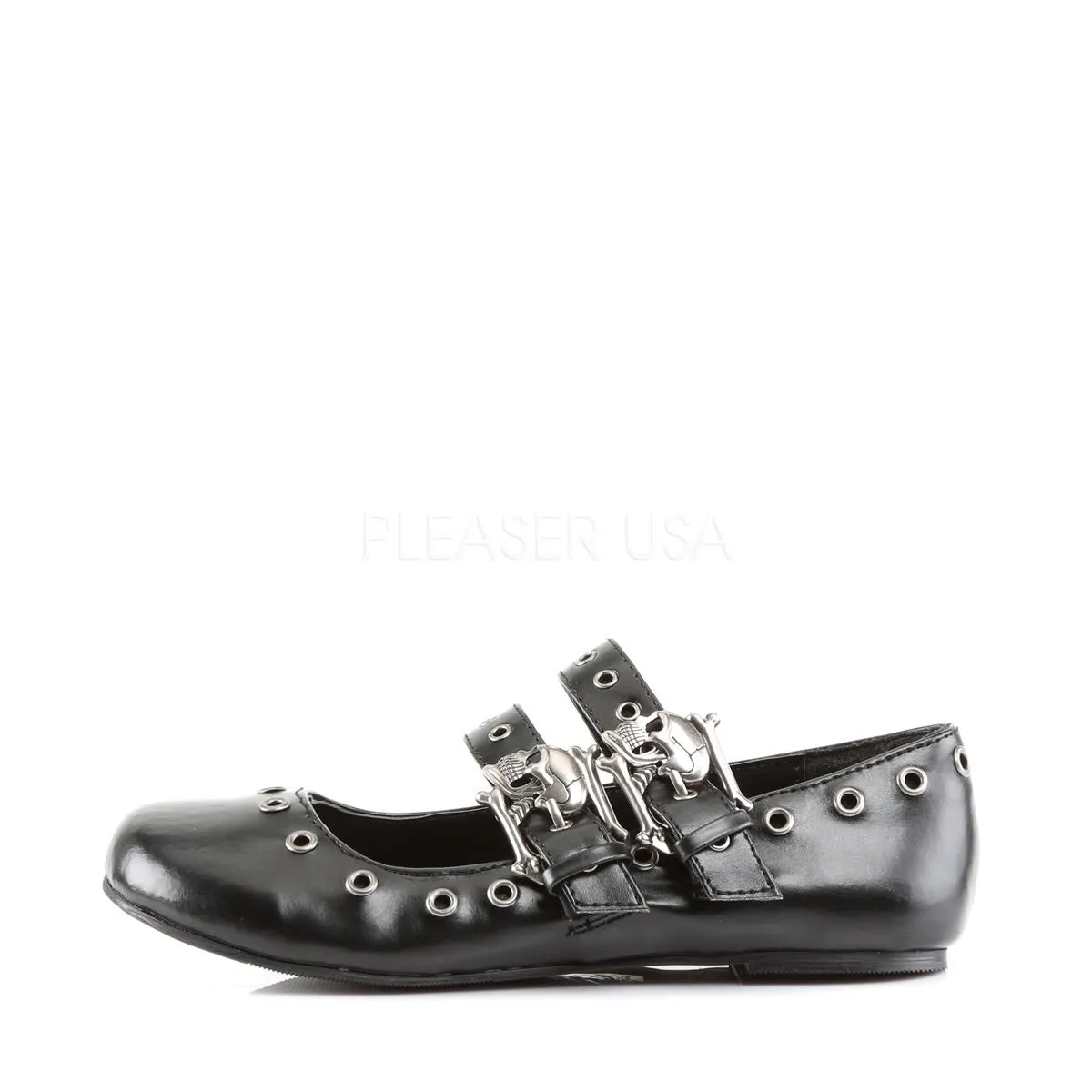 DEMONIA DAISY-03 Black Pu Ballet Flats