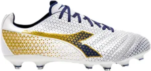 Diadora Brasil Elite 2 LT LP12 Firm Ground Soccer Shoe - Ultra-Soft, Water-Resistant Full-Grain Calfskin Upper, Non-Stretch Fabric Lining, Non-Slip PU Heel Lining, Insole with Flex Points