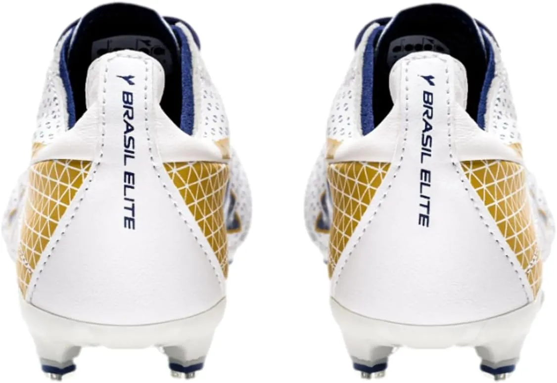 Diadora Brasil Elite 2 LT LP12 Firm Ground Soccer Shoe - Ultra-Soft, Water-Resistant Full-Grain Calfskin Upper, Non-Stretch Fabric Lining, Non-Slip PU Heel Lining, Insole with Flex Points
