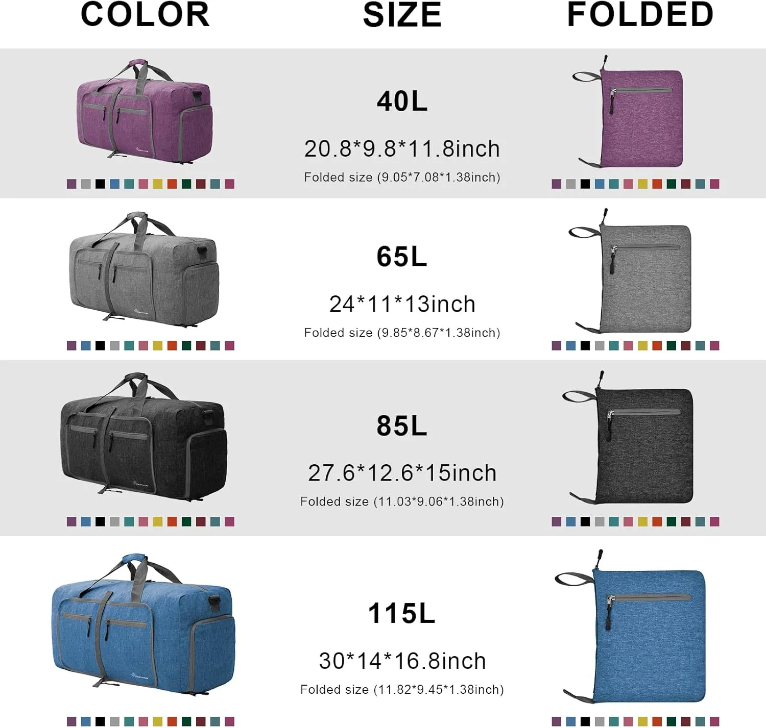Dimayar 115L Travel Duffle Bag for Men Women - Foldable Duffel Bag with Shoes Compartment - Overnight Bags Waterproof & Tear Resistant(Blue)