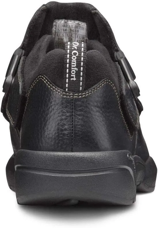 Dr. Comfort Edward X Double Depth Mens Walking Shoes-Leather and Mesh Stretchable Diabetic Shoes for Men