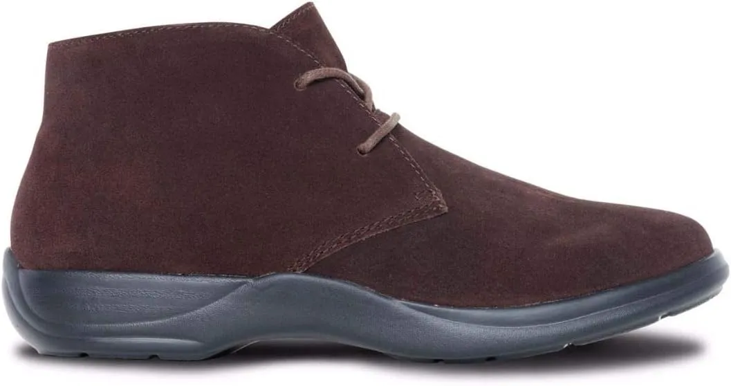 Dr. Comfort Women's Cara Casual Suede Leather Bootie Chukka Boot Brown