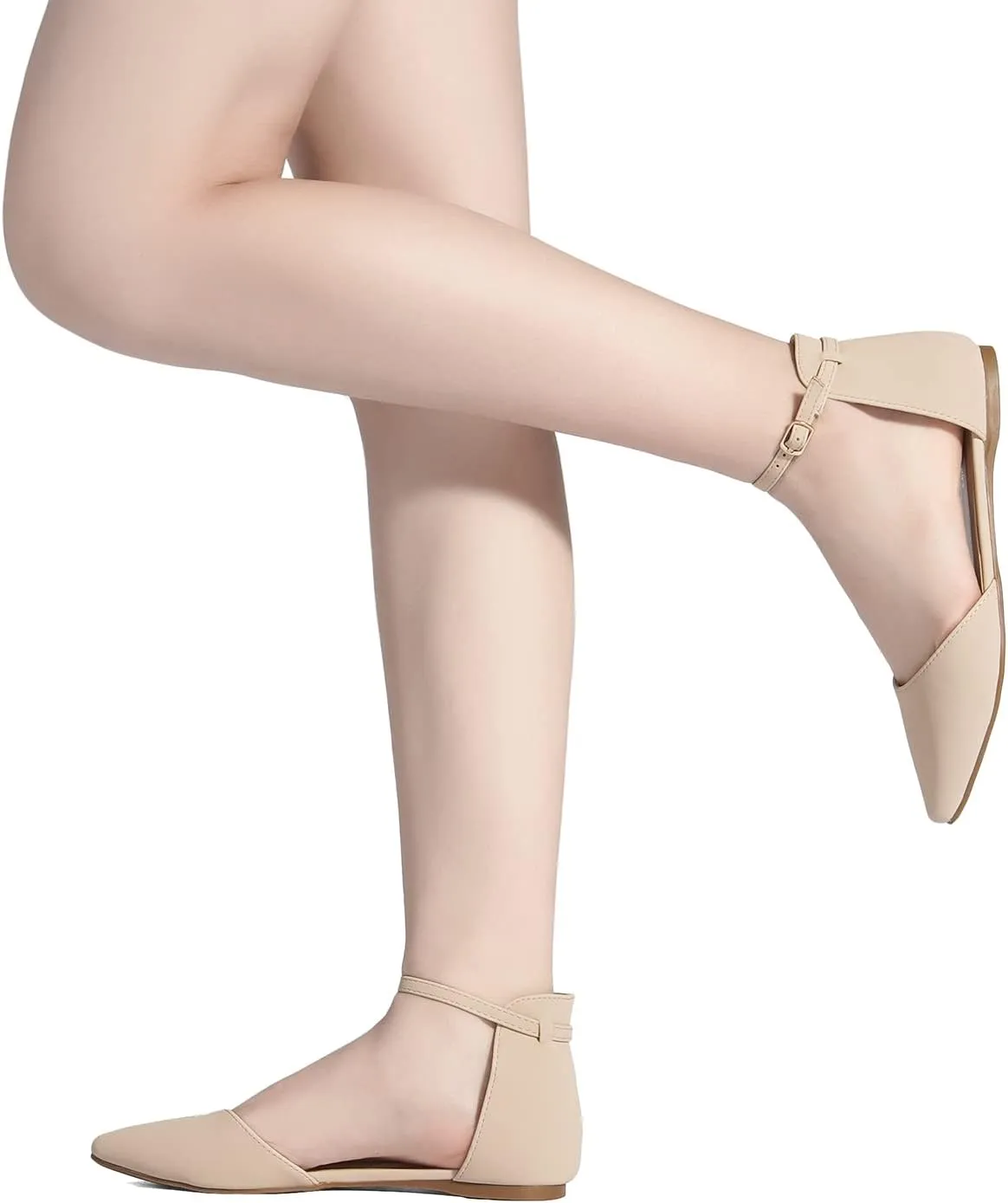 DREAM PAIRS Flapointed Women's Casual D'Orsay Pointed Plain Ballet Comfort Soft Slip On Flats Shoes