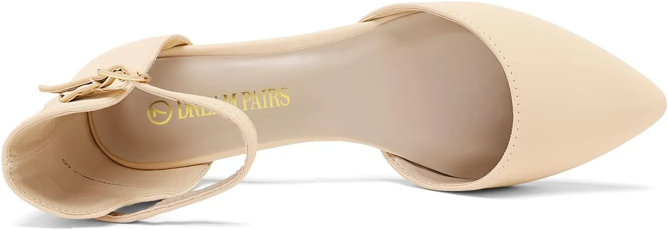 DREAM PAIRS Flapointed Women's Casual D'Orsay Pointed Plain Ballet Comfort Soft Slip On Flats Shoes
