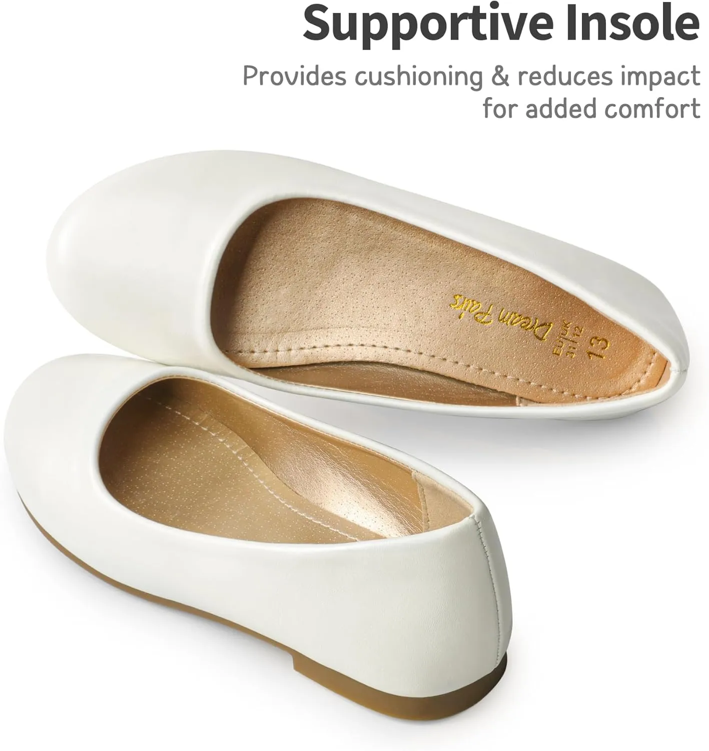 DREAM PAIRS Girls Dress Shoes Slip on Ballerina Flats for Wedding/Party