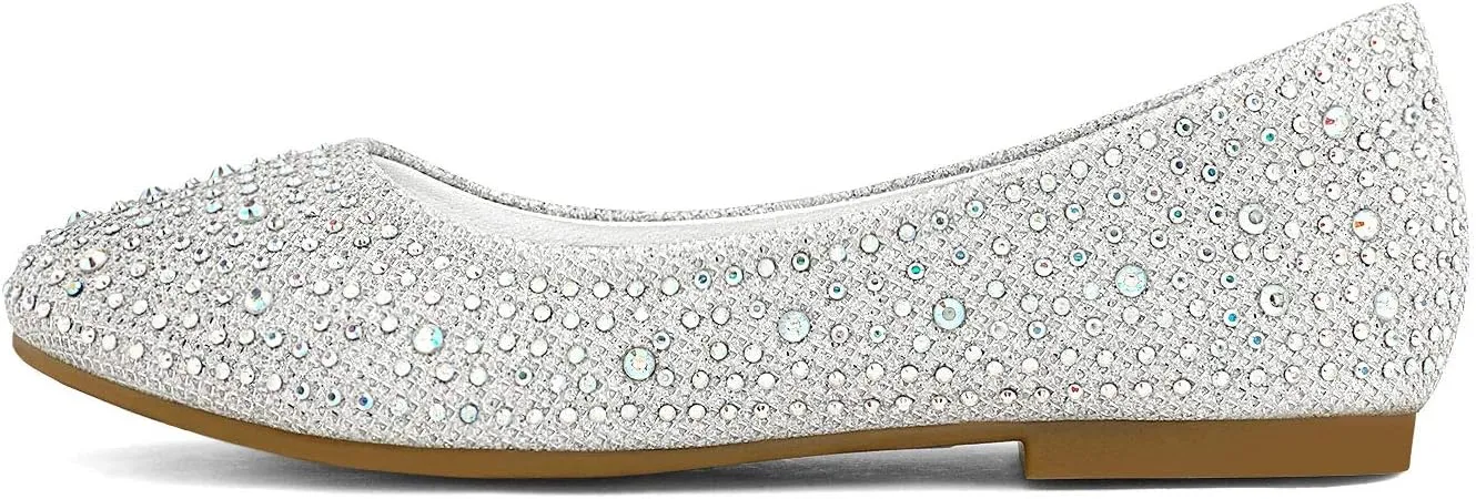 DREAM PAIRS Girls Dress Shoes Slip on Ballerina Flats for Wedding/Party