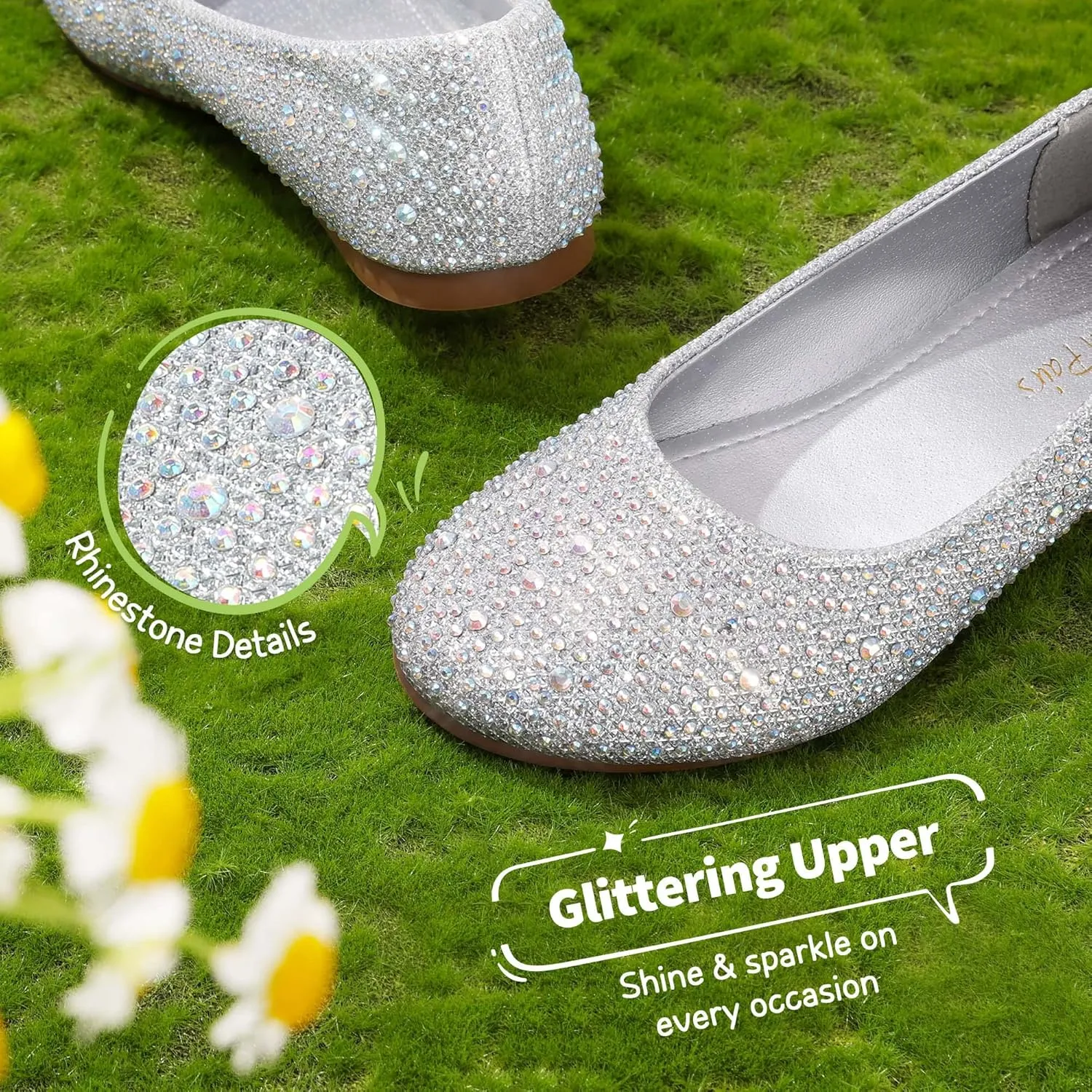 DREAM PAIRS Girls Dress Shoes Slip on Ballerina Flats for Wedding/Party