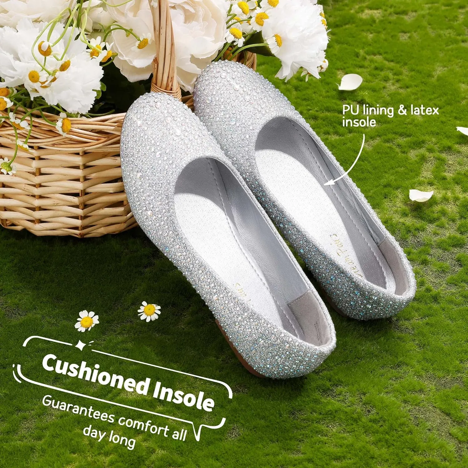 DREAM PAIRS Girls Dress Shoes Slip on Ballerina Flats for Wedding/Party