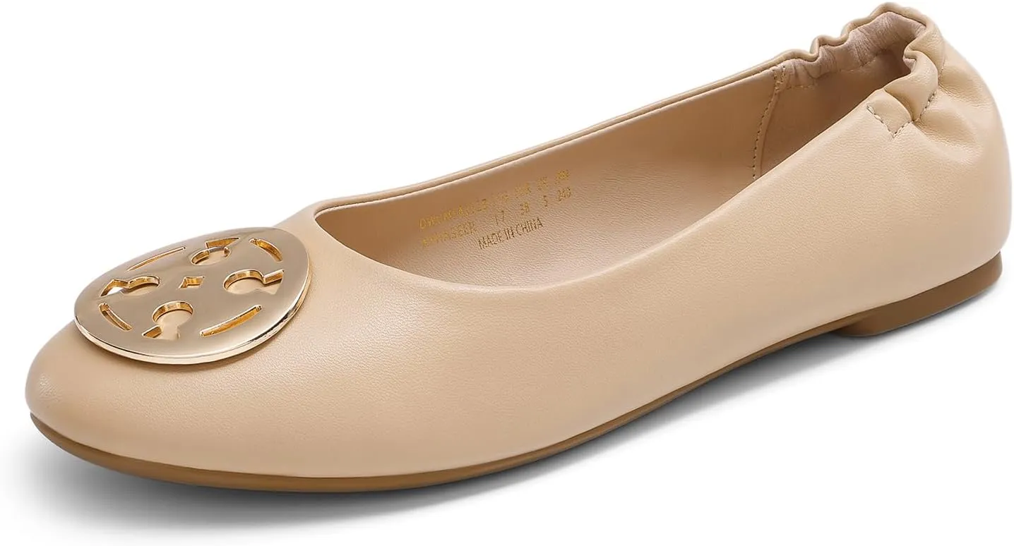 DREAM PAIRS Women's Ballet Flats Shoes Round Toe Slip On Comfortable Dressy Shoes