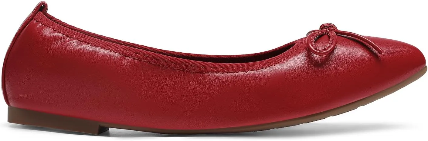 DREAM PAIRS Women's Foldable Flats Shoes Pointed Toe Ballet Flats Bowknot Comfort Slip on Dress Shoes