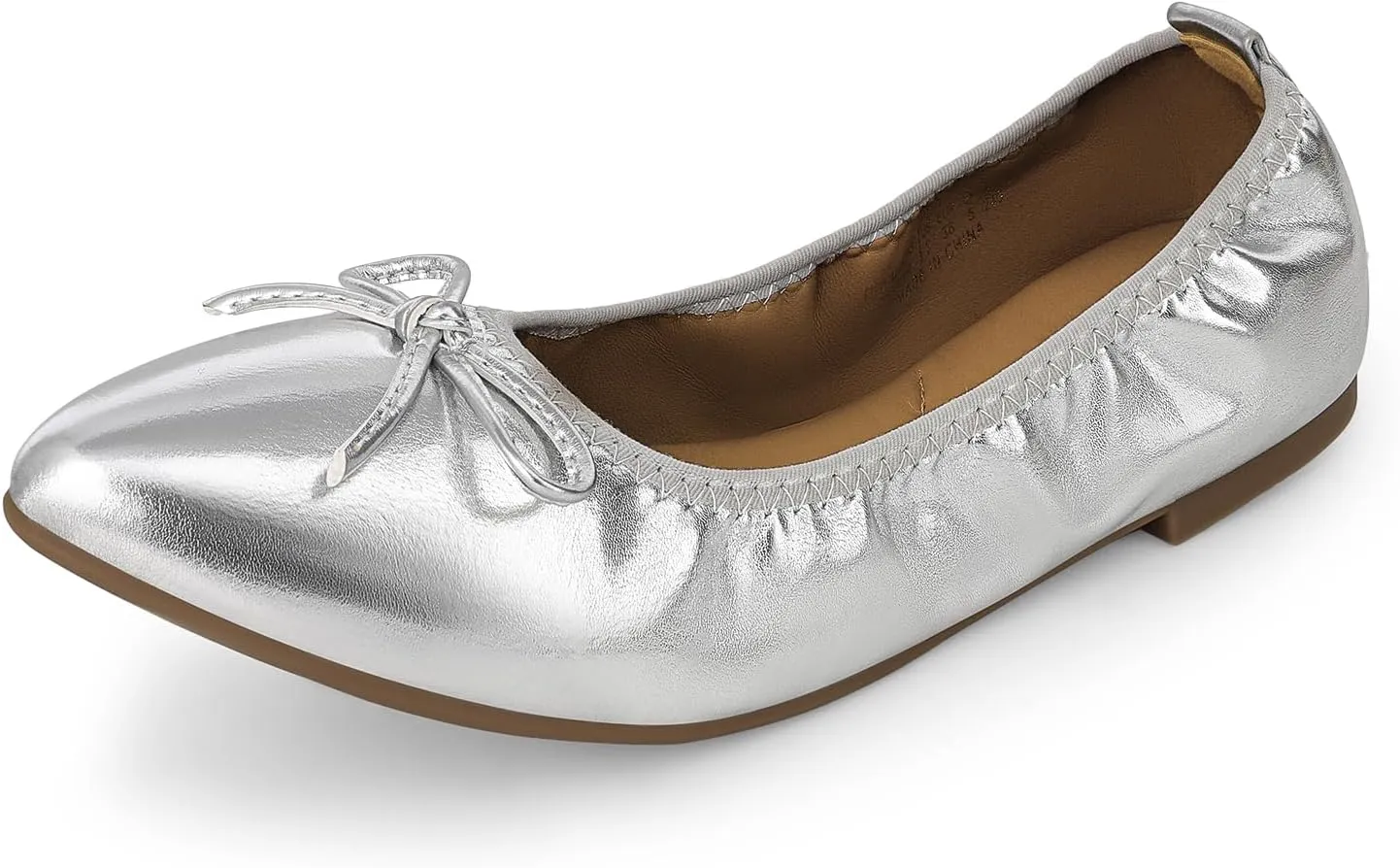 DREAM PAIRS Women's Foldable Flats Shoes Pointed Toe Ballet Flats Bowknot Comfort Slip on Dress Shoes