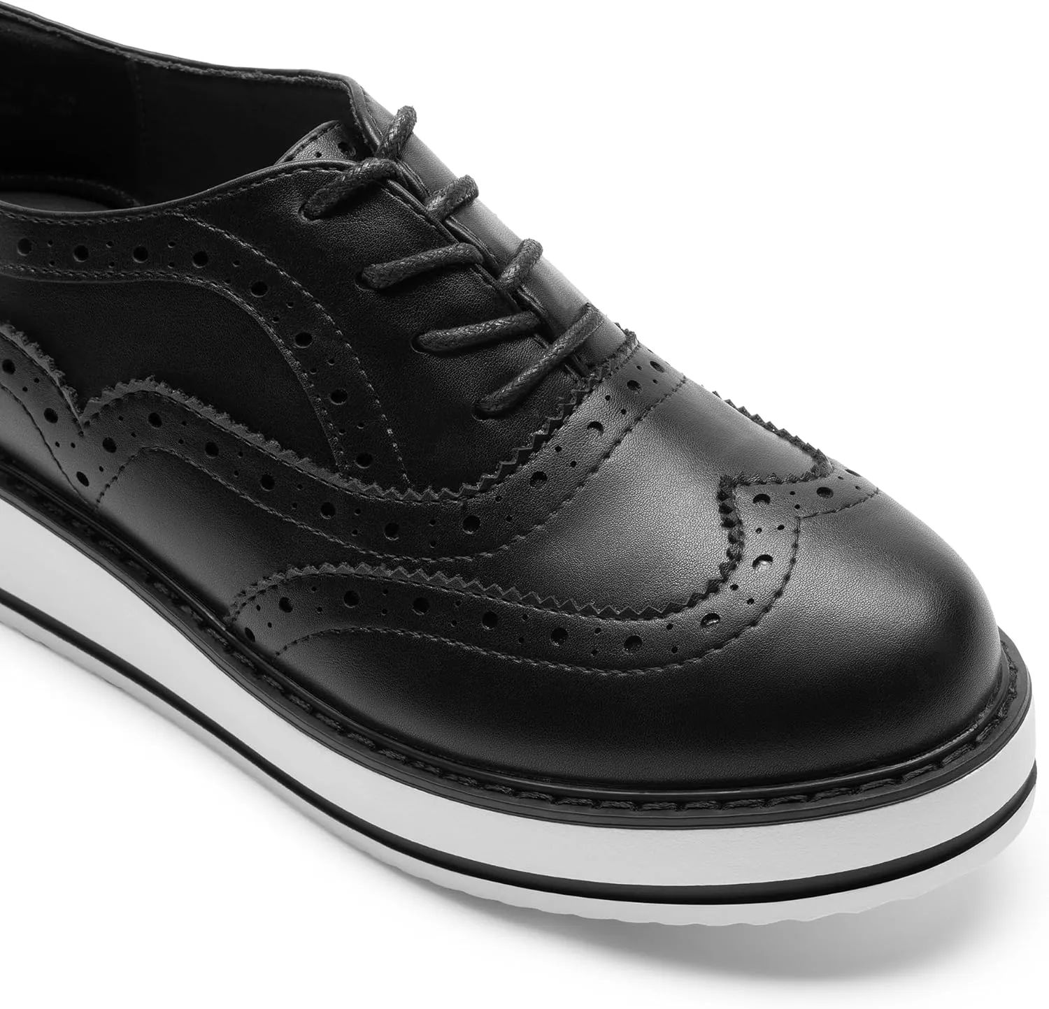 DREAM PAIRS Women's Platform Oxfords Lace-up Wingtips Round Toe Dress Shoes