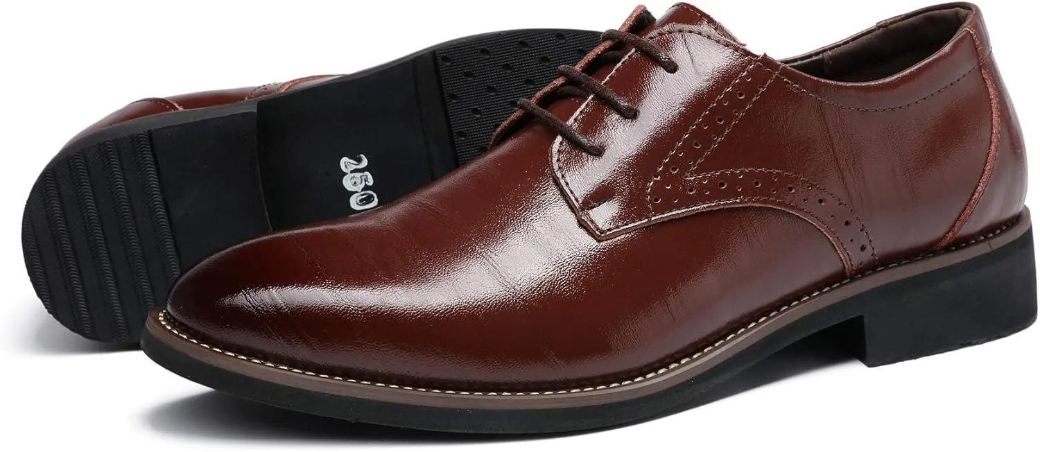 Dress Shoes for Men Fashion Mens Oxford Leather Lace up Classic Modern Business Formal Wedding Shoes