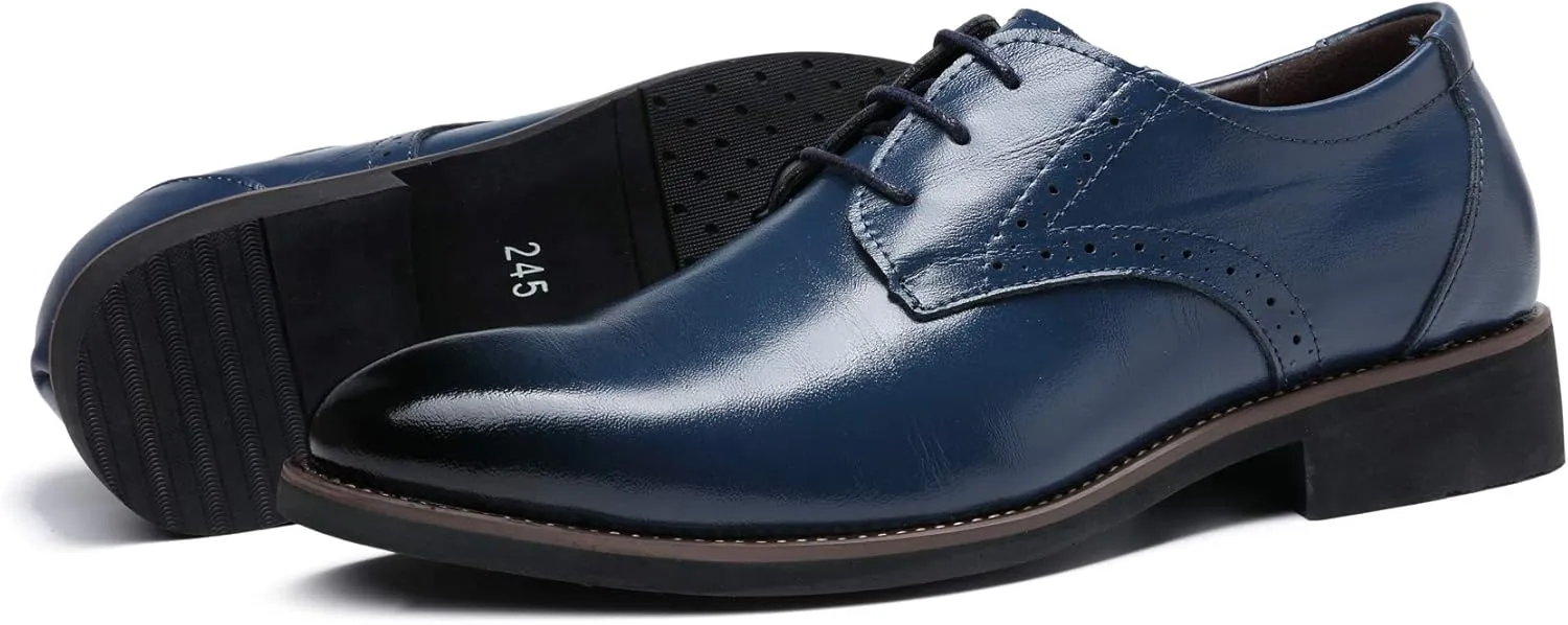 Dress Shoes for Men Fashion Mens Oxford Leather Lace up Classic Modern Business Formal Wedding Shoes