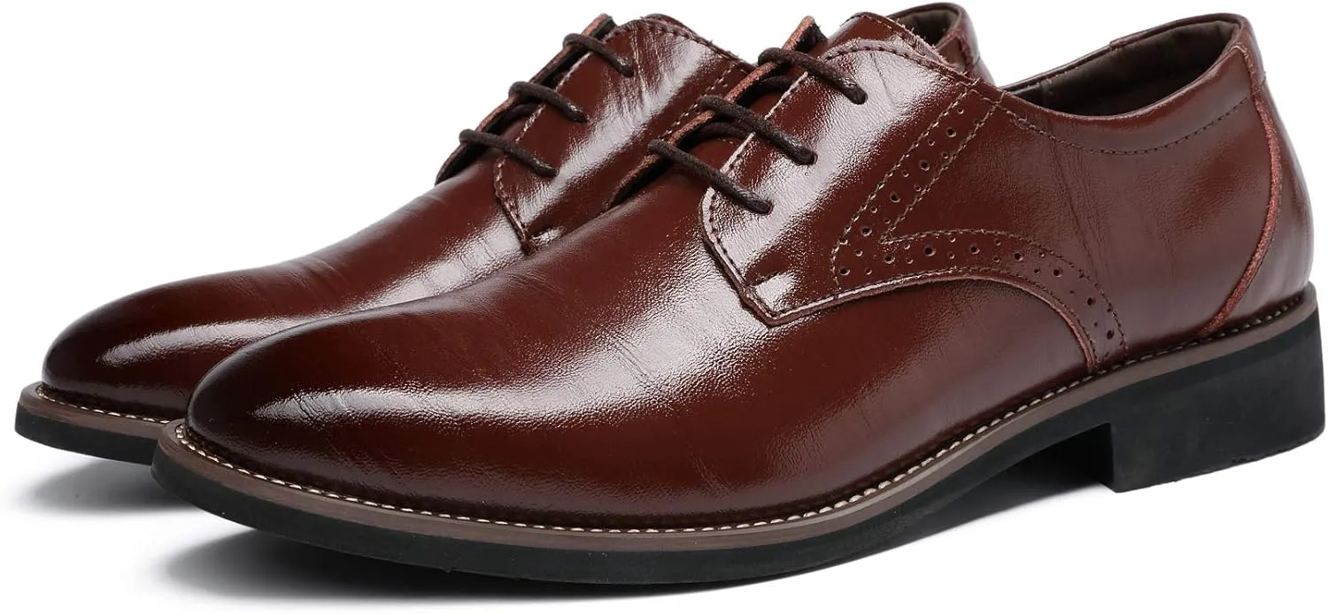 Dress Shoes for Men Fashion Mens Oxford Leather Lace up Classic Modern Business Formal Wedding Shoes