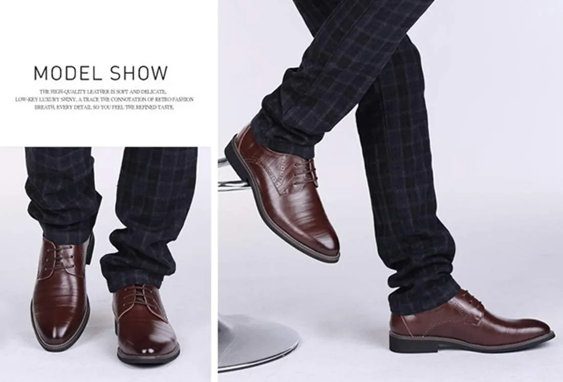 Dress Shoes for Men Fashion Mens Oxford Leather Lace up Classic Modern Business Formal Wedding Shoes