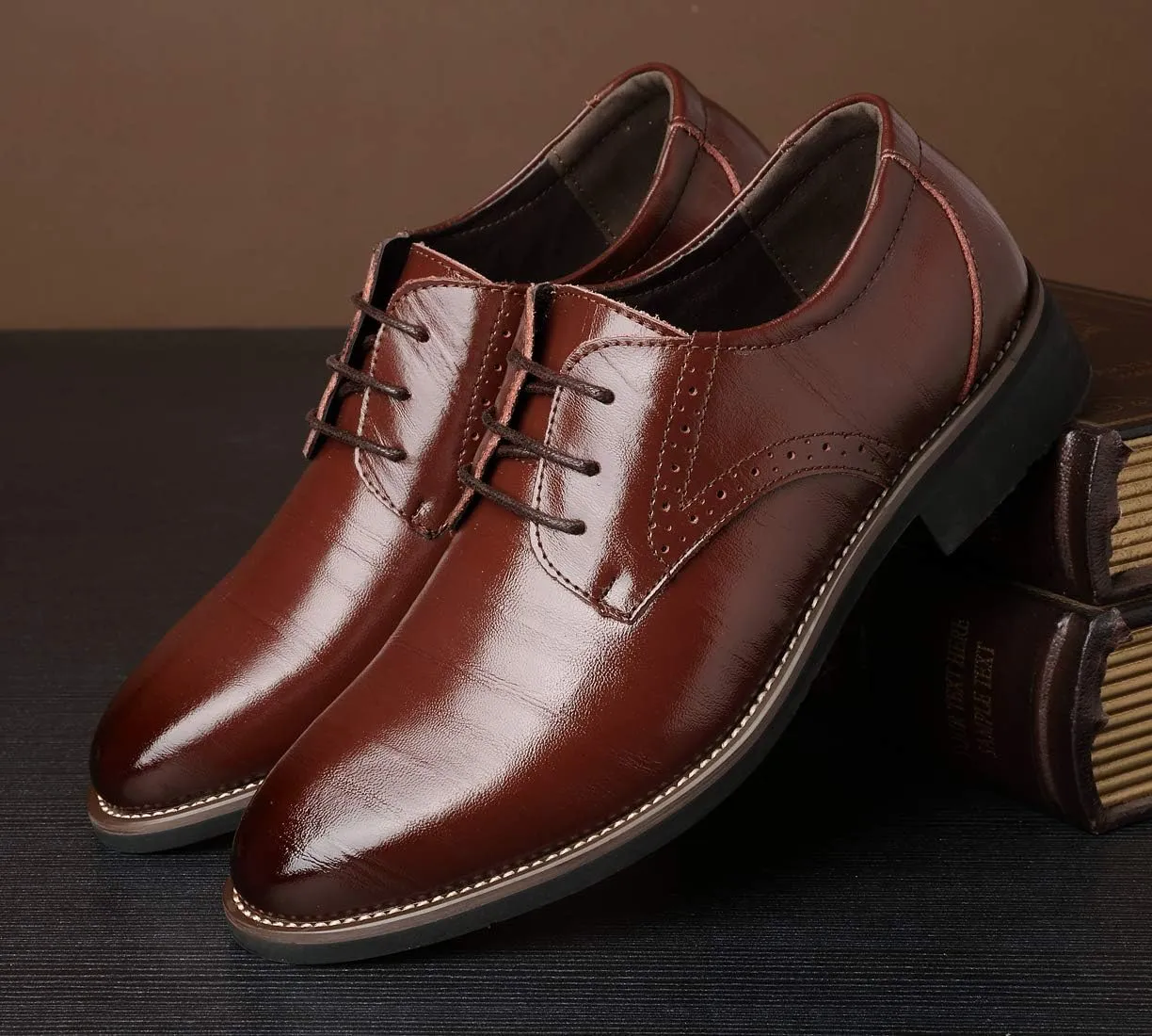 Dress Shoes for Men Fashion Mens Oxford Leather Lace up Classic Modern Business Formal Wedding Shoes