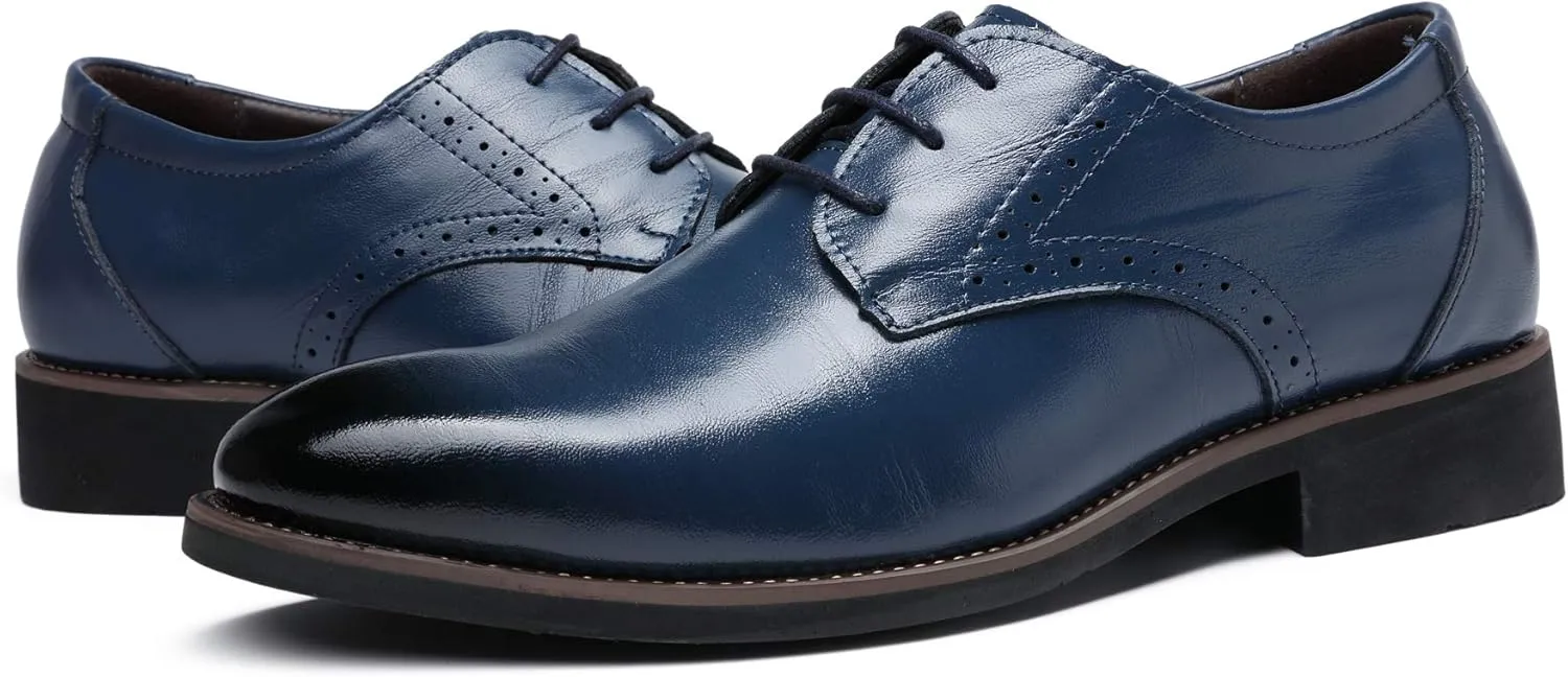 Dress Shoes for Men Fashion Mens Oxford Leather Lace up Classic Modern Business Formal Wedding Shoes
