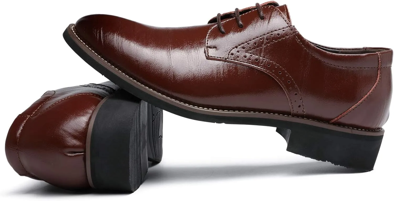Dress Shoes for Men Fashion Mens Oxford Leather Lace up Classic Modern Business Formal Wedding Shoes