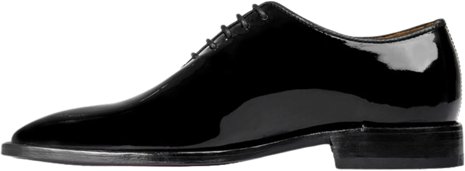 Dress Shoes for Men | Genuine Leather Oxford High Gloss Design Lace-Up Closure Black Dress Shoes Men