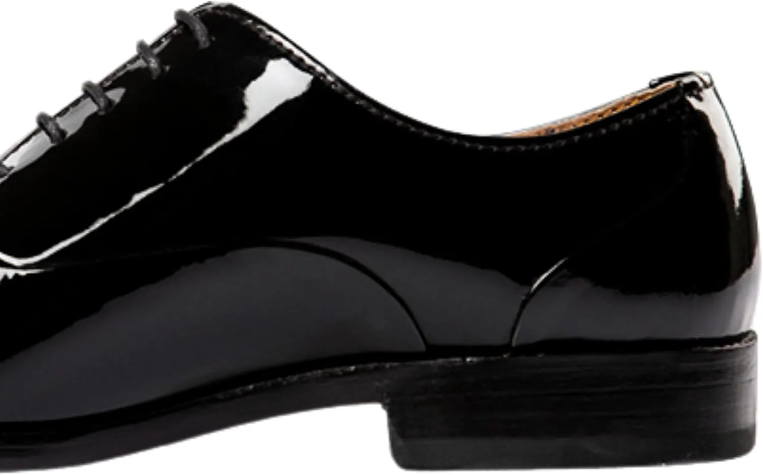 Dress Shoes for Men | Genuine Leather Oxford High Gloss Design Lace-Up Closure Black Dress Shoes Men