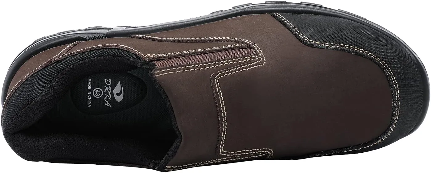 DRKA Steel Toe Shoes for Men,Steel Toe Slip-On Shoe,Slip Resistant Comfortable Safety Work Shoes Industrial Construction Footwear