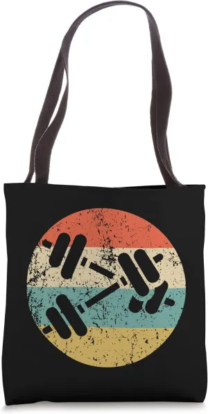Dumbbell Weights Icon Retro Fitness Weightlifting Tote Bag