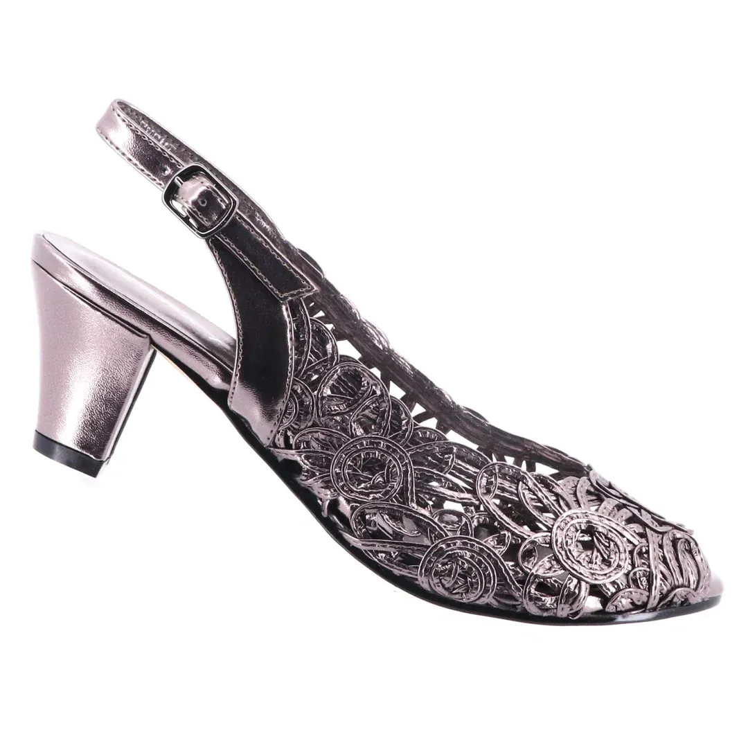 Emma Kate Event Womens Comfortable Mid Heel Dress Sandals - Pewter