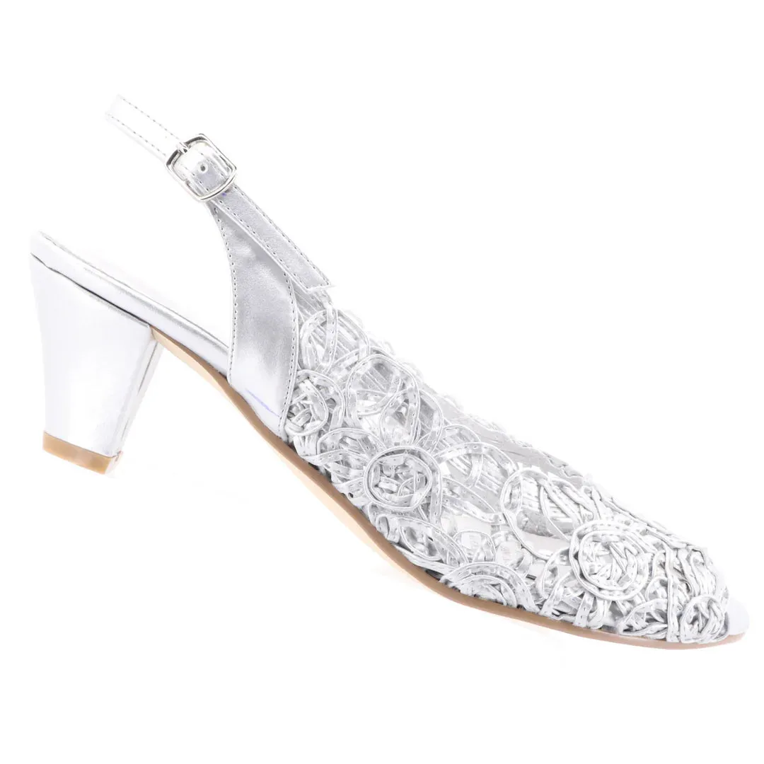 Emma Kate Event Womens Comfortable Mid Heel Dress Sandals - Silver