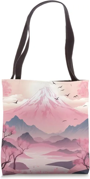 Ephemeral Blossom Ballet Pastel Peaks in Cherry Bliss Tote Bag