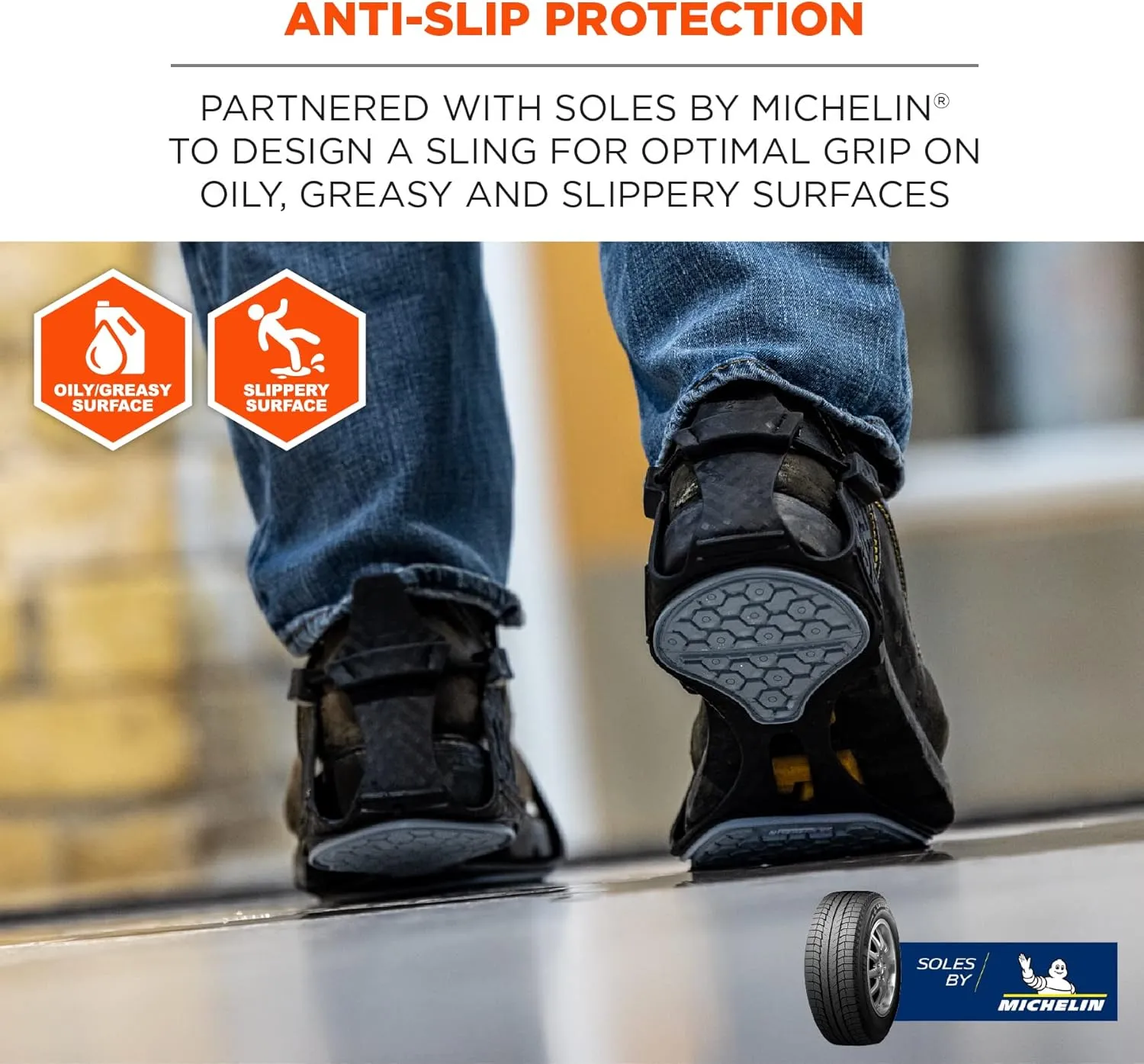 Ergodyne TREX Slip-On Indoor Anti-Slip Shoe Traction, Oil Resistant Anti Slip Soles for Boots
