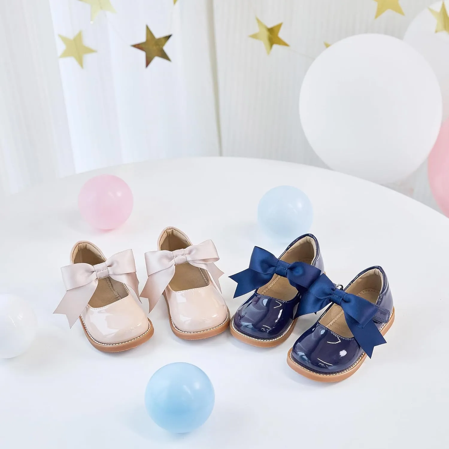 ESTINE Toddler Kids Bow School Uniform Oxford-Little Girls Flower Dress Party Shoes