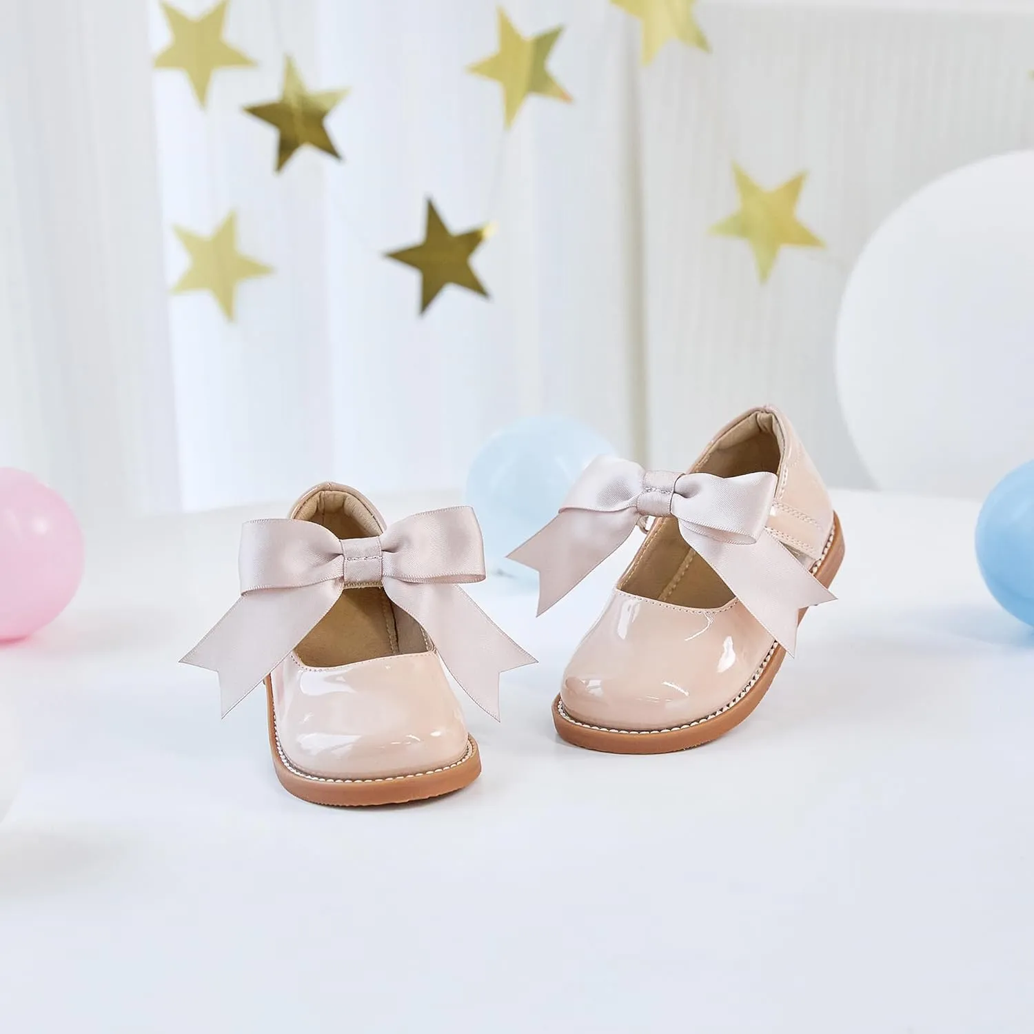 ESTINE Toddler Kids Bow School Uniform Oxford-Little Girls Flower Dress Party Shoes