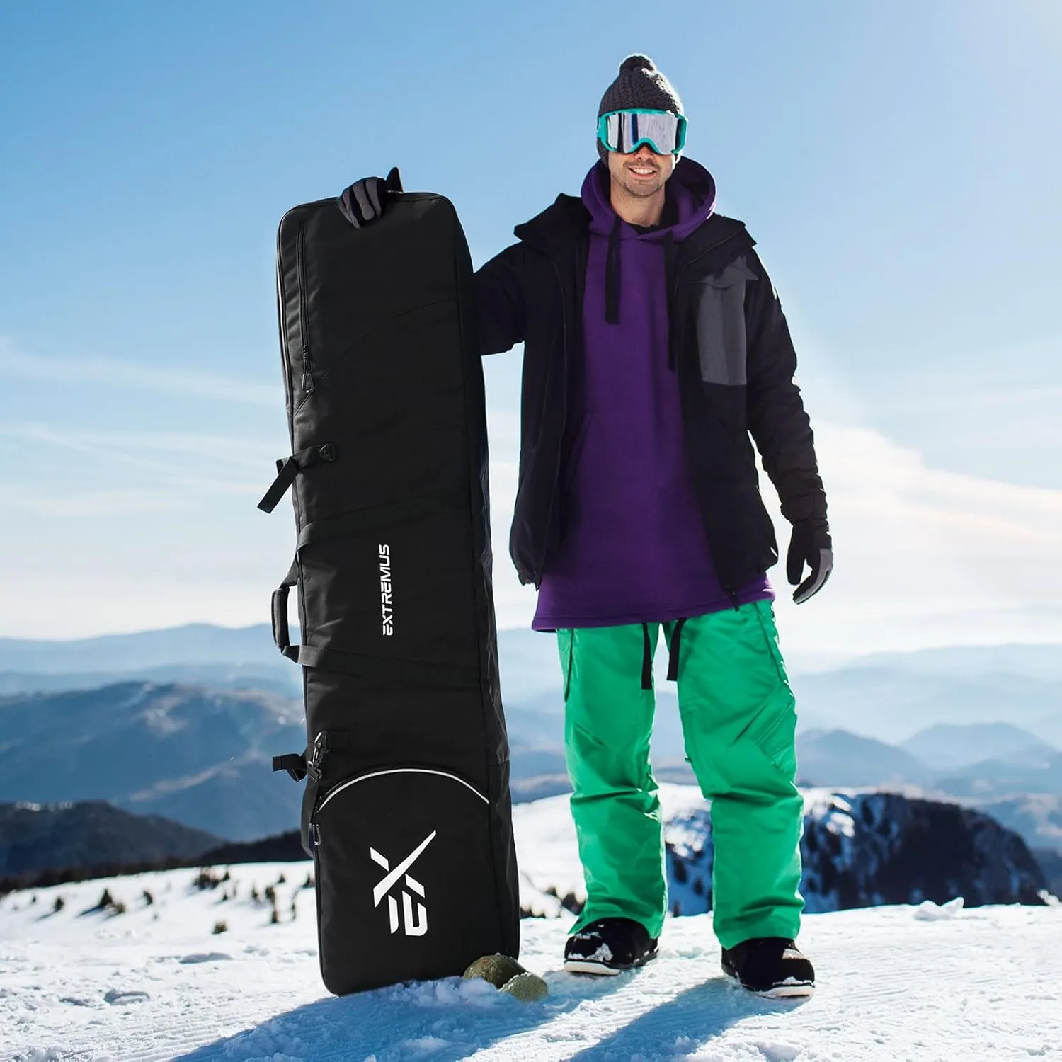 Extremus SnowMad Padded Snowboard Bag for Air Travel - Protective Snowboard Travel Bag for Smooth Carrying, Storage & Transportation of your Snowboard