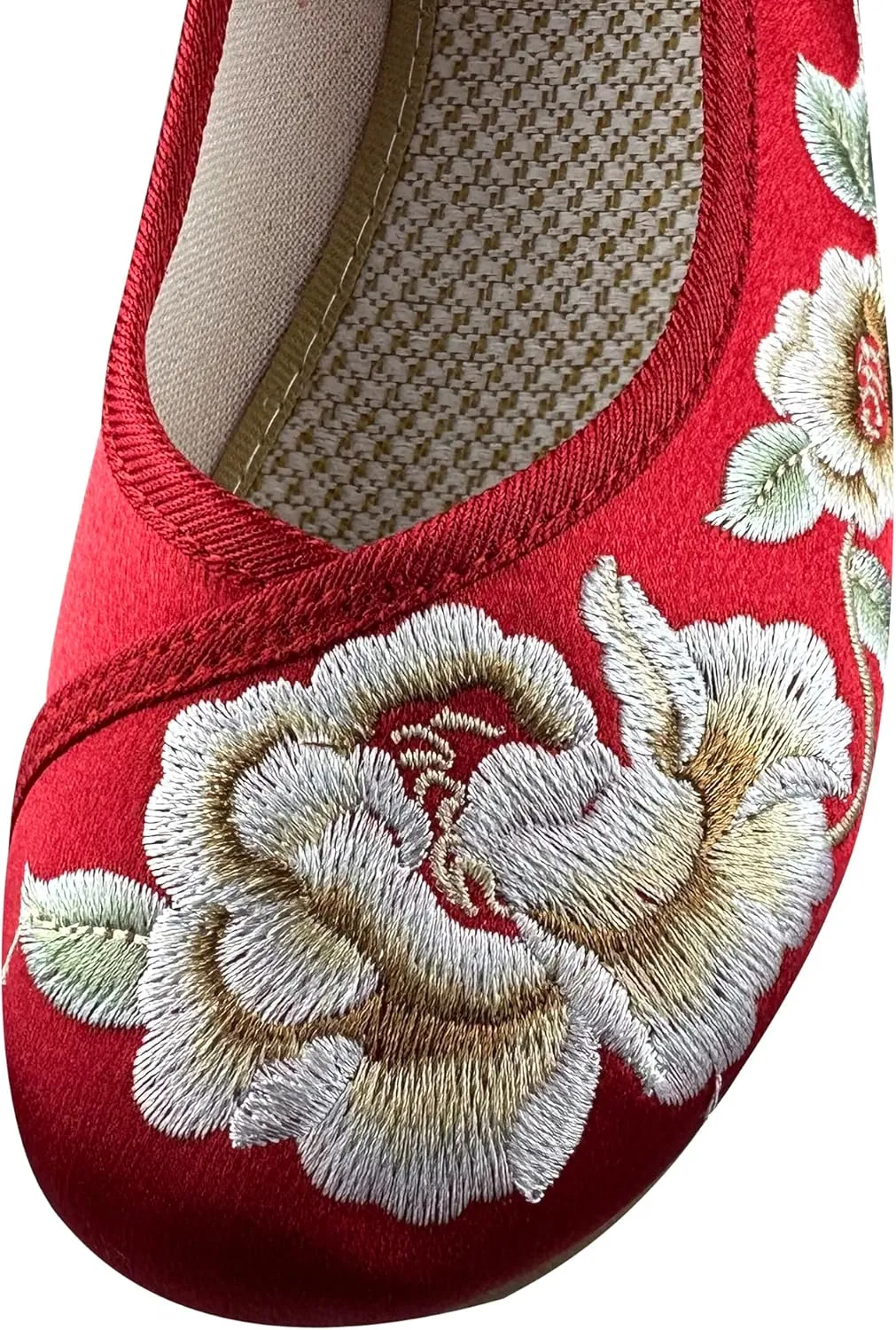 eYLun Women Chinese Embroidered Shoes Flower Flat Round Toe Mary Jane Ballet Shoes Slip On Shoes