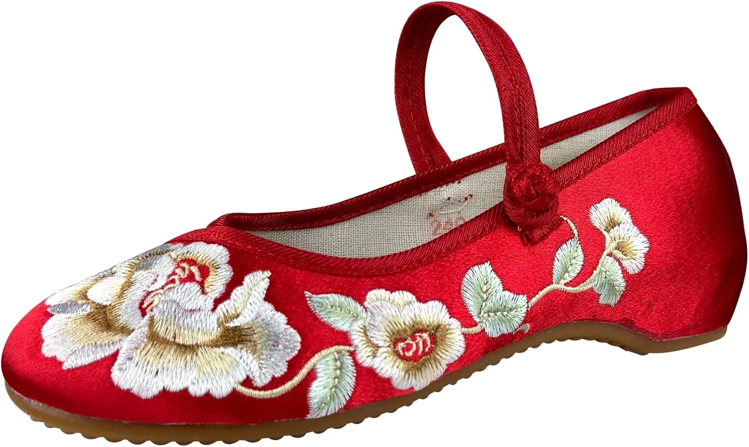 eYLun Women Chinese Embroidered Shoes Flower Flat Round Toe Mary Jane Ballet Shoes Slip On Shoes