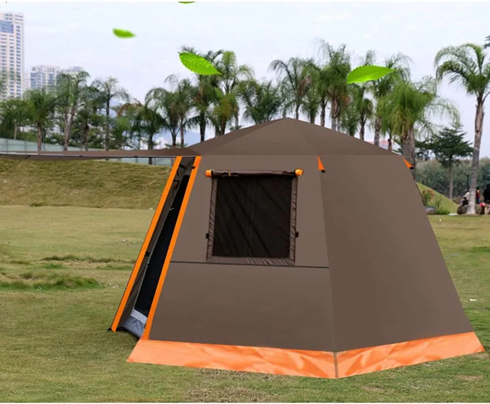 Family Outdoor Camping Tent Automatic Pop-Up Tent 3-4 Person Double Layer Instant Tent Easy Set Up Ideal Outdoor for Outdoor Hiking Fishing