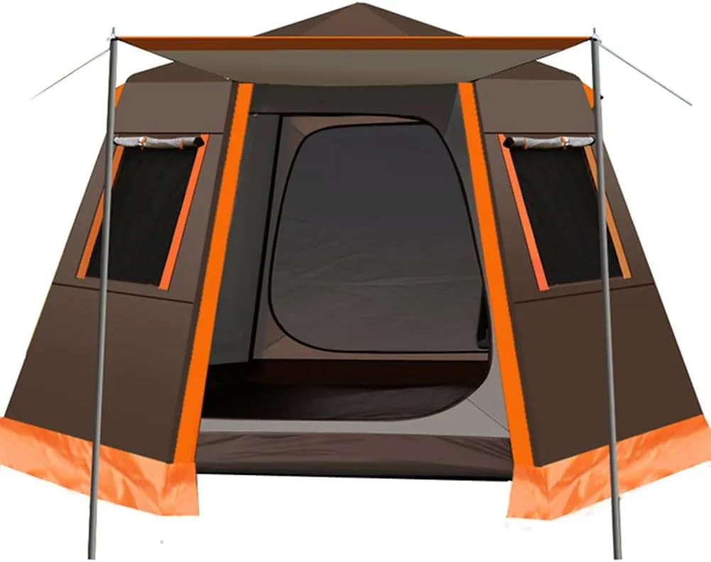 Family Outdoor Camping Tent Automatic Pop-Up Tent 3-4 Person Double Layer Instant Tent Easy Set Up Ideal Outdoor for Outdoor Hiking Fishing