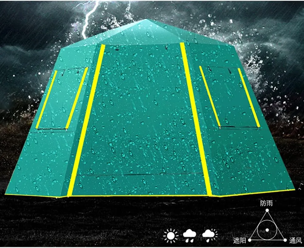 Family Outdoor Camping Tent Automatic Pop-Up Tent 3-4 Person Double Layer Instant Tent Easy Set Up Ideal Outdoor for Outdoor Hiking Fishing