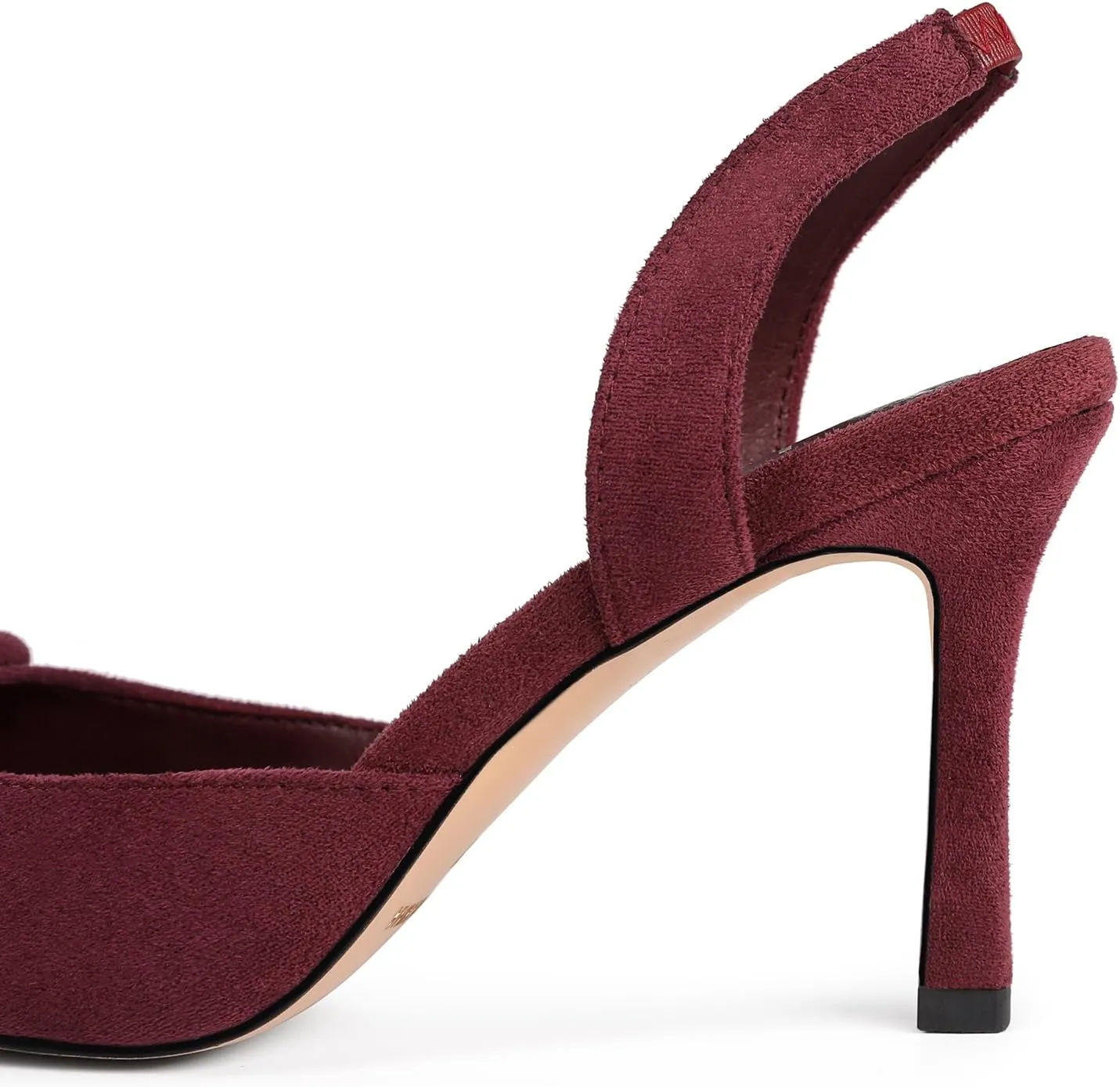 Fericzot Slingback Kitten Heels for Women,Sling Back Buckle Pumps Pointed Toe Kitten Heels Suede Wedding Party Shoes