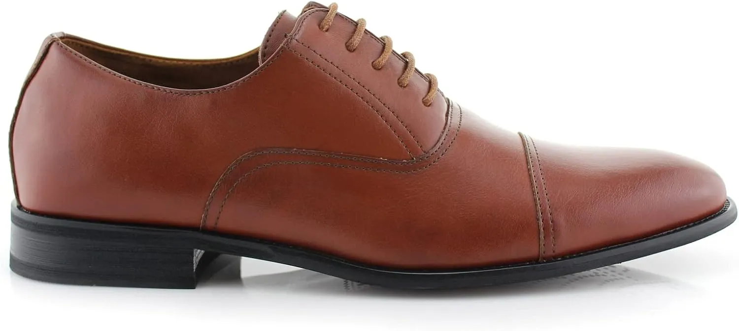 Ferro Aldo Men’s Classic Vegan Leather Lace-Up Oxford Formal Dress Shoes