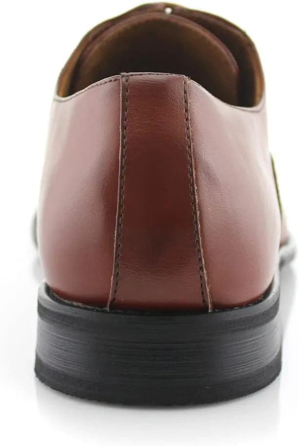 Ferro Aldo Men’s Classic Vegan Leather Lace-Up Oxford Formal Dress Shoes