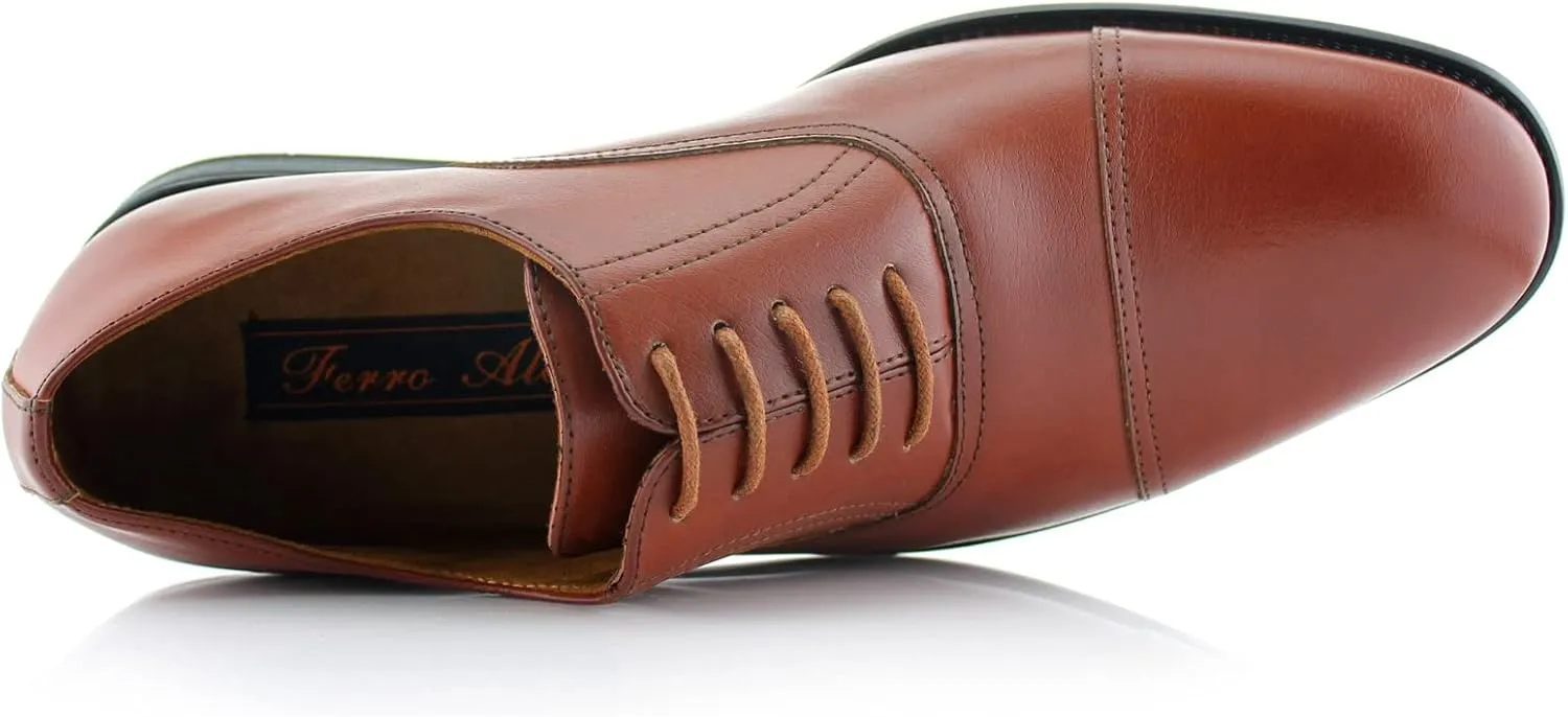 Ferro Aldo Men’s Classic Vegan Leather Lace-Up Oxford Formal Dress Shoes