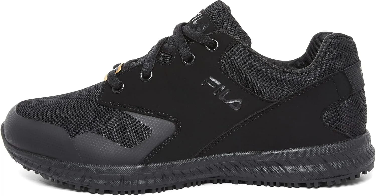 Fila womens Work Health Care Professional Shoe, Black/Black/Black, 6.5 US