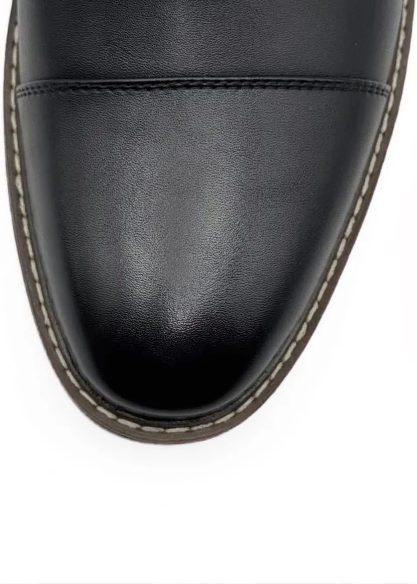 Finishing & Sewing Men's Cap Toe Lace Up Oxford Dress Shoes