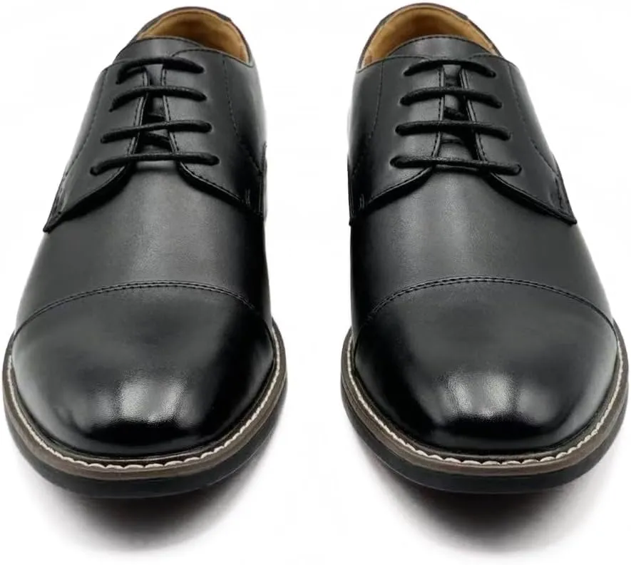 Finishing & Sewing Men's Cap Toe Lace Up Oxford Dress Shoes