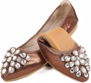 Flats Shoes for Women Rhinestone Wedding Ballerina Shoes Foldable Sparkly Comfort Slip on Flat Dressy Flats