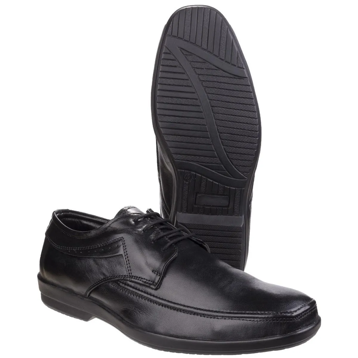 Fleet & Foster Dave Apron Toe Oxford Formal Shoe Black