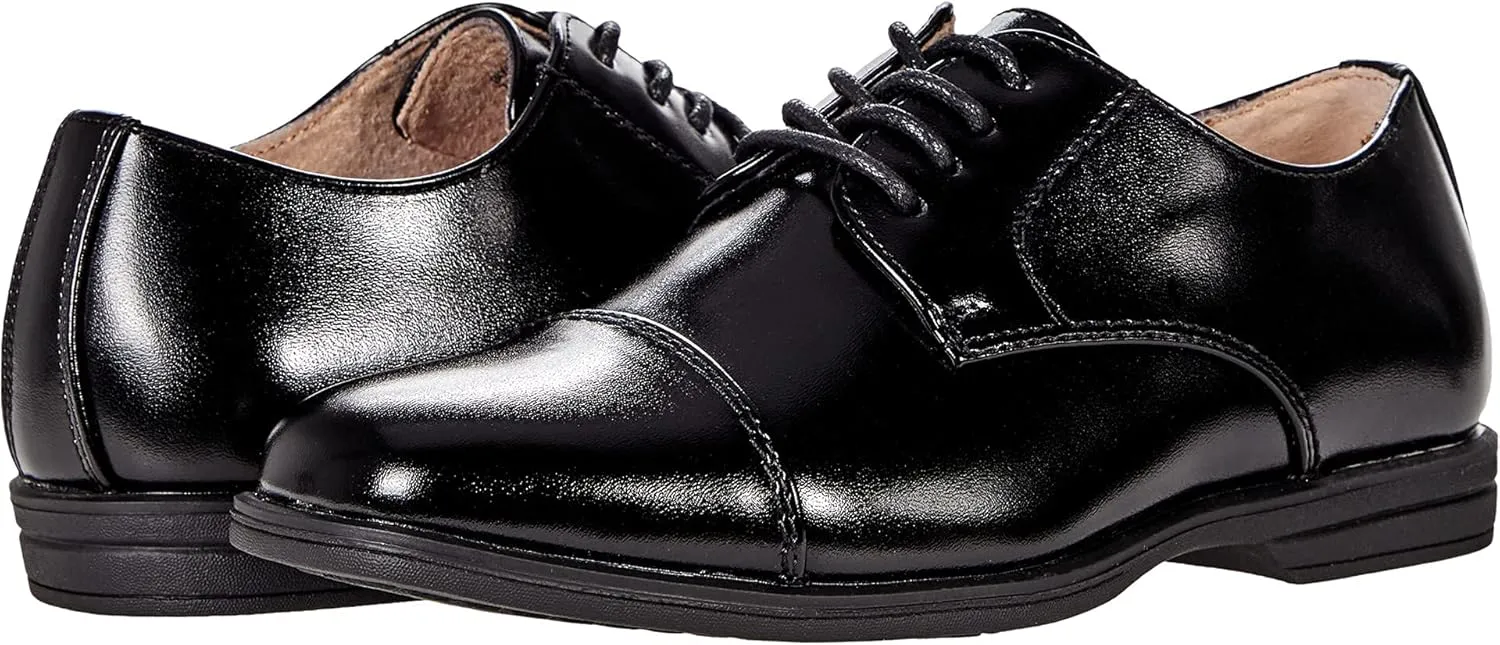Florsheim® Rolan Cap Toe Oxford Little Boy Dress Shoes – Leather Upper and Lining – Memory Foam Footbed