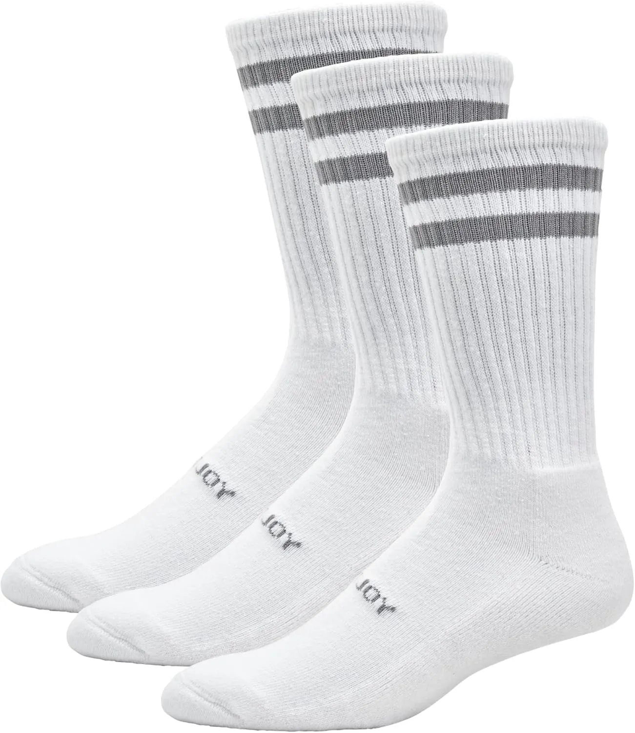 FootJoy Men's ComfortSof Crew 3-Pack Socks, White, Fits Shoe Size 7-12